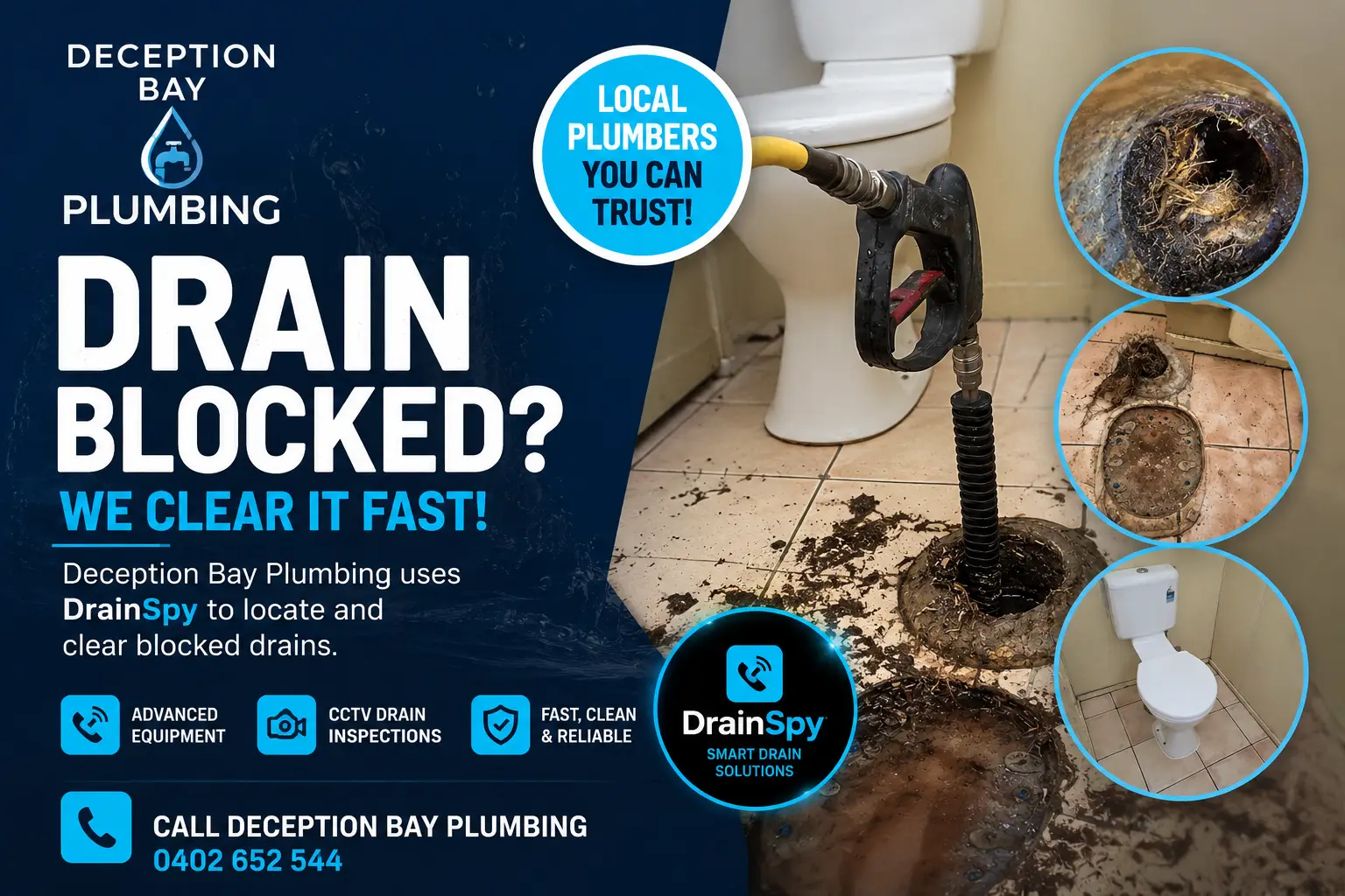 Blocked Drain Clearing in Deception Bay – Tree Root Blockage Cleared with DrainSpy